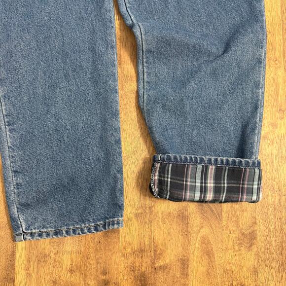 L.L.Bean Women’s VTG Original Relaxed Flannel Lined Denim Jeans Size 12 Petite - Picture 7 of 10
